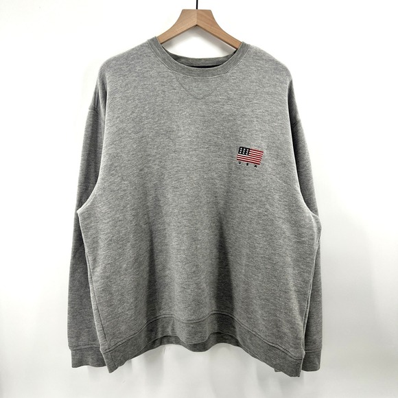 Boca Classics Other - Boca Classics Sweatshirt Men XXL 2X Gray USA Flag Crew 90s Americana Embroidered
